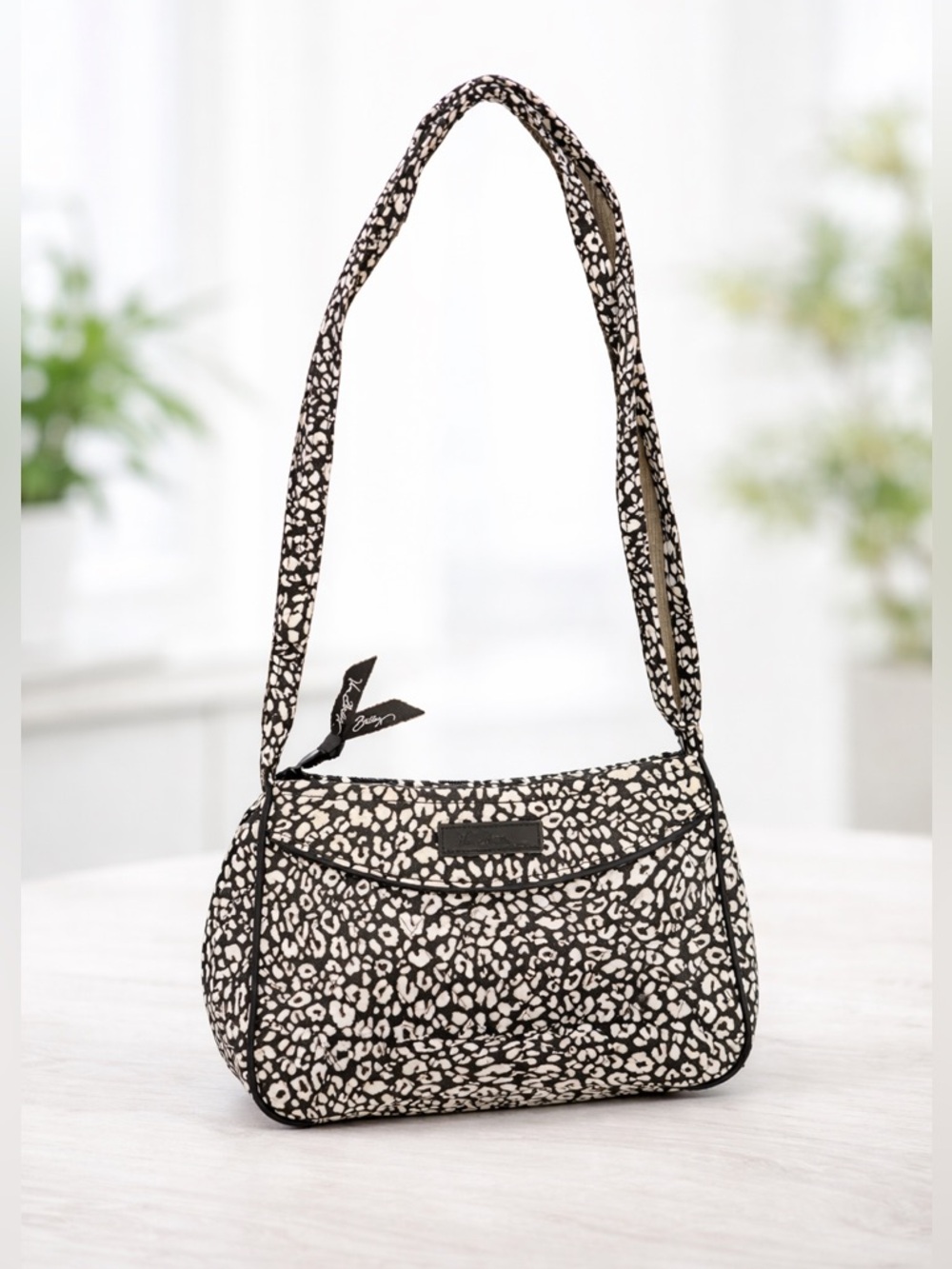 EUC [Vera Bradley] Little Crossbody in Black/White Camocat Shoulder Purse Bag - Picture 2 of 11